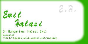 emil halasi business card